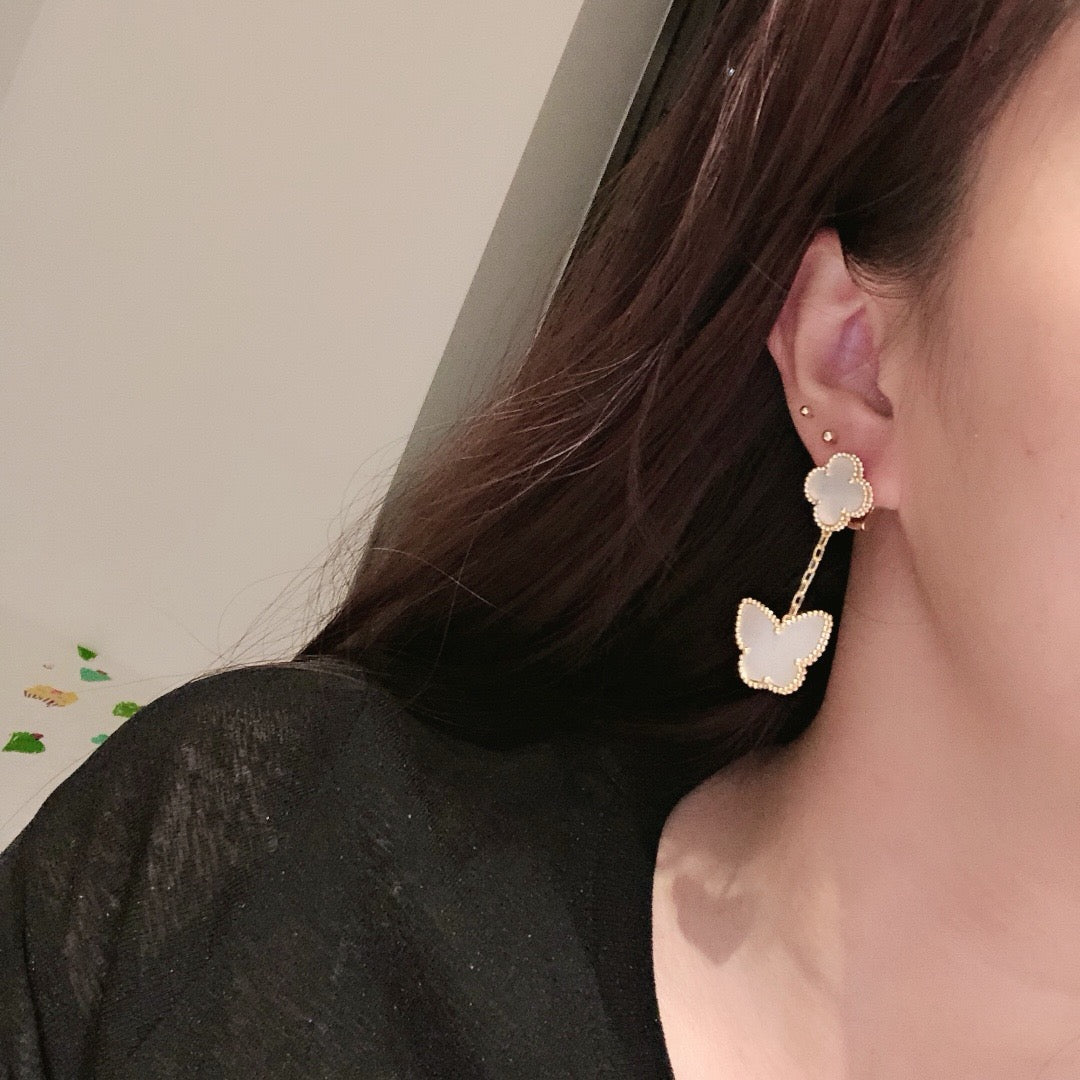¡®Lume Jewelry¡¯CLOVER MEDIUM 1 MOTIFS CARNELIAN DIAMOND earrings