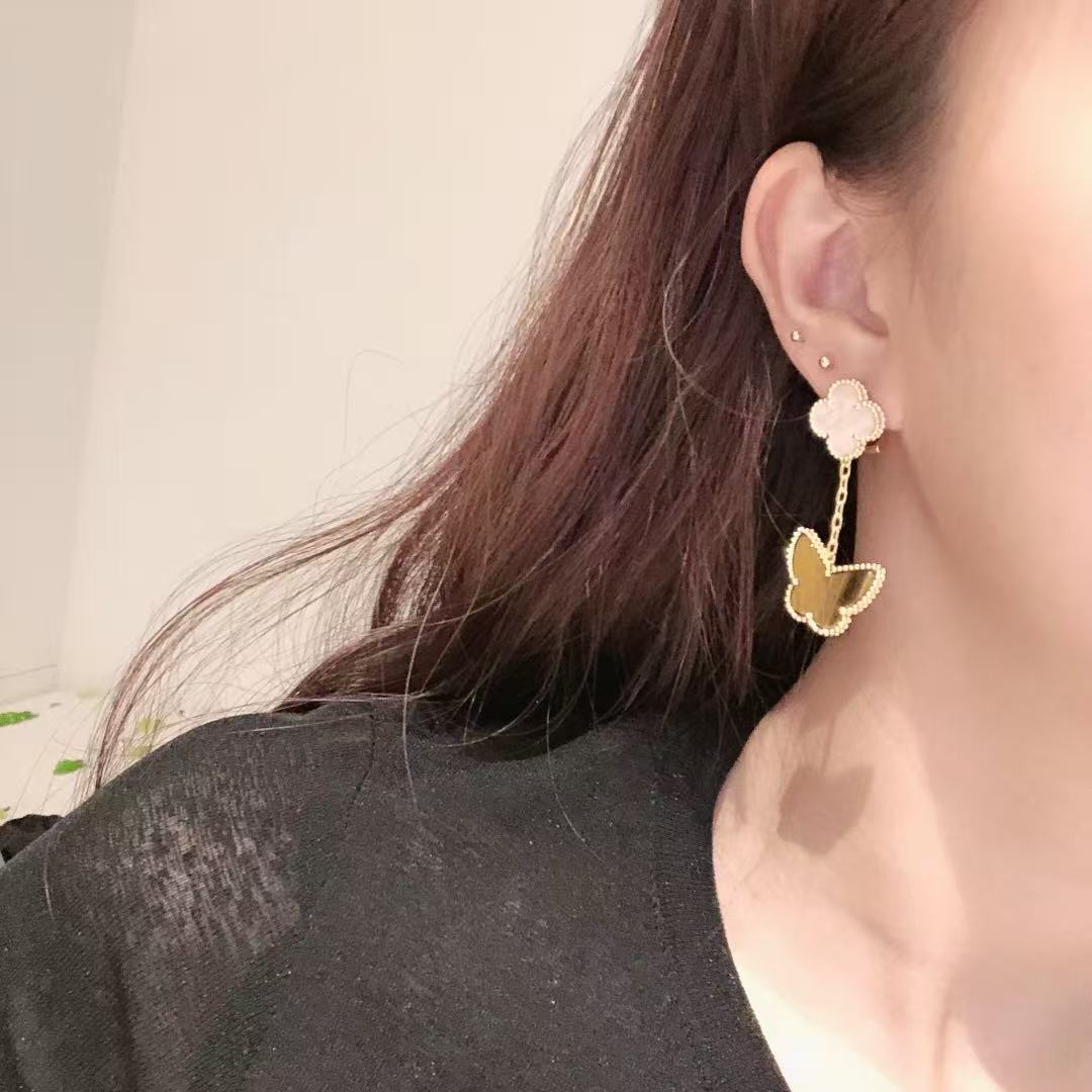 ¡®Lume Jewelry¡¯CLOVER MEDIUM 1 MOTIFS CARNELIAN DIAMOND earrings
