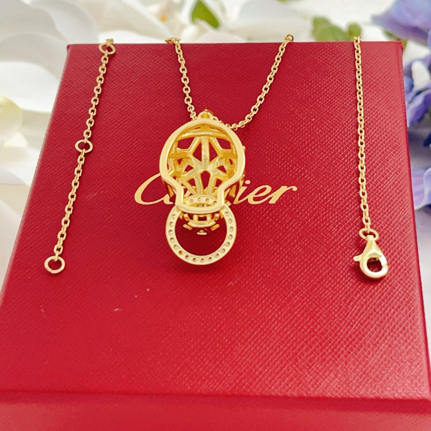 ¡®Lume Jewelry¡¯Openwork Panther‑Head Doorknocker Necklace