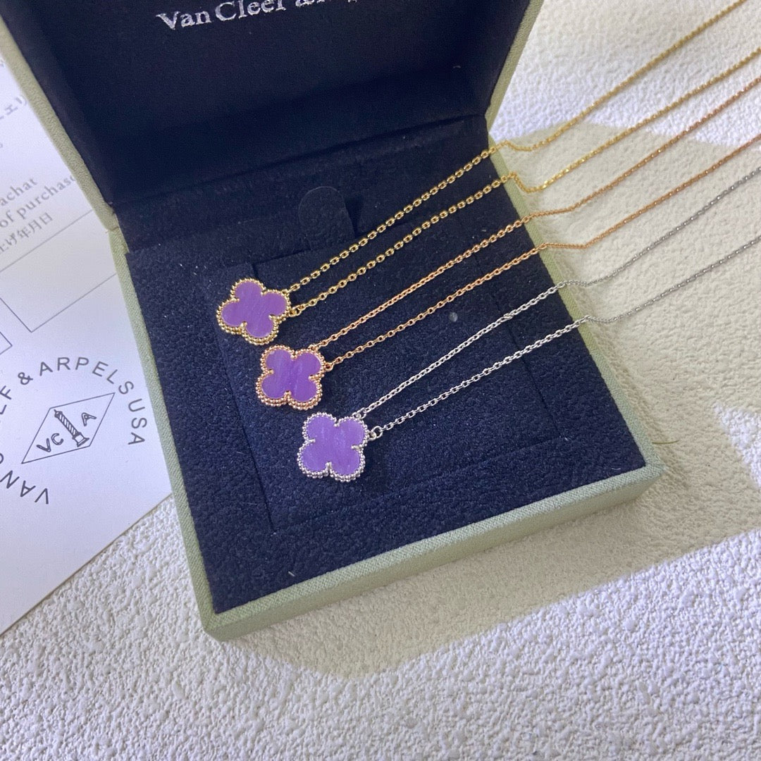 ¡®Lume Jewelry¡¯CLOVER 15MM PURPLE VIOLET NECKLACE