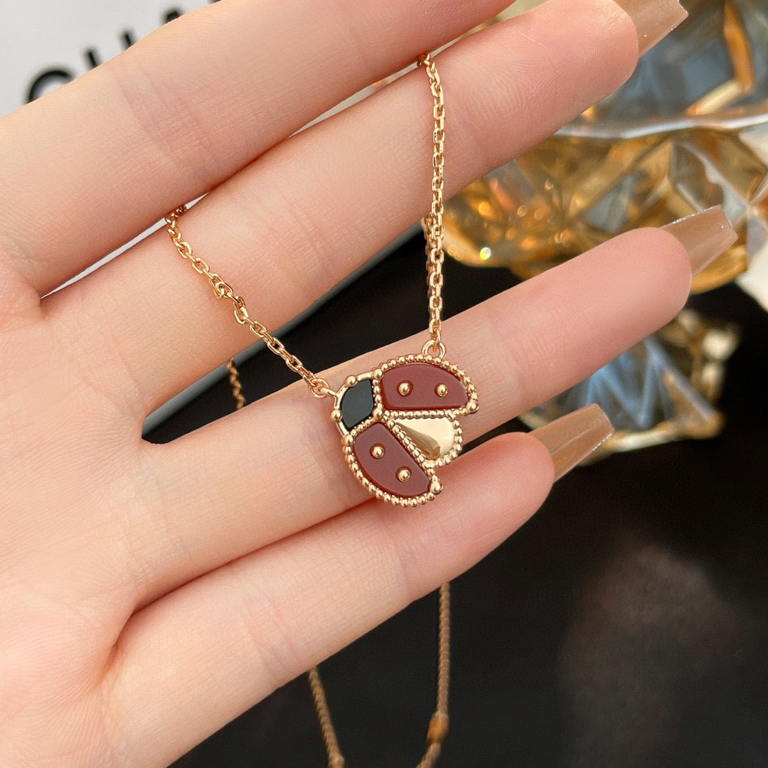 ¡®Lume Jewelry¡¯LUCKY CARNELIANS LADYBUG NECKLACE