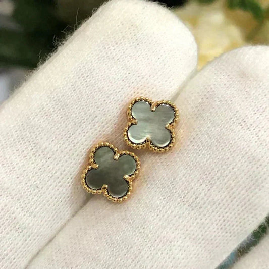 ¡®Lume Jewelry¡¯CLOVER MINI 9.5MM GRAY MOP EARRINGS