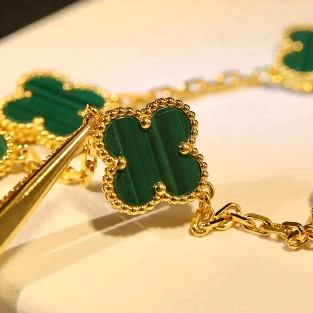 [Lume Jewelry]New  CLOVER 5 MOTIF MALACHITE BRACELET COLLECTION