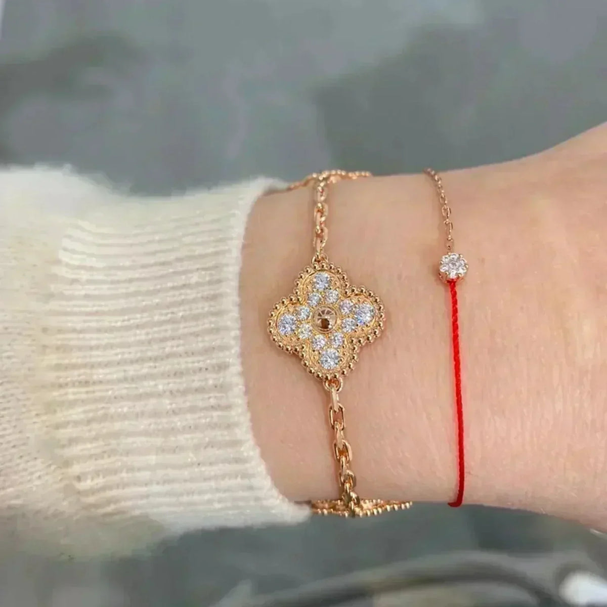 [Lume Jewelry] New  CLOVER 5 MOTIF FULL DIAMOND BRACELET COLLECTION
