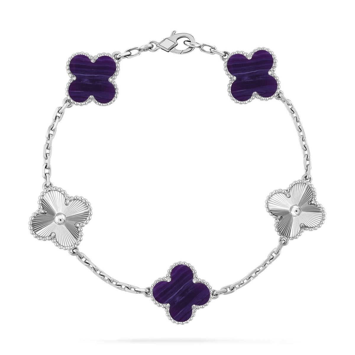 [Lume Jewelry]New CLOVER 5 MOTIF PURPLE STRIPES BRACELET COLLECTION