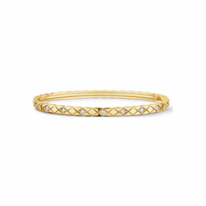 ¡®Lume Jewelry¡¯CoCo Crush Thin Mini Diamond‑Set Quilted Bangle