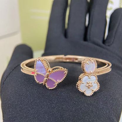 ¡®Lume Jewelry¡¯Lucky Alhambra Butterfly & Clover Open Bangle,