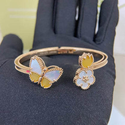 ¡®Lume Jewelry¡¯Lucky Alhambra Butterfly & Clover Open Bangle,