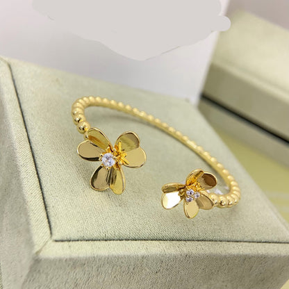 ¡®Lume Jewelry¡¯Frivole Two‑Flower Open Bangle,