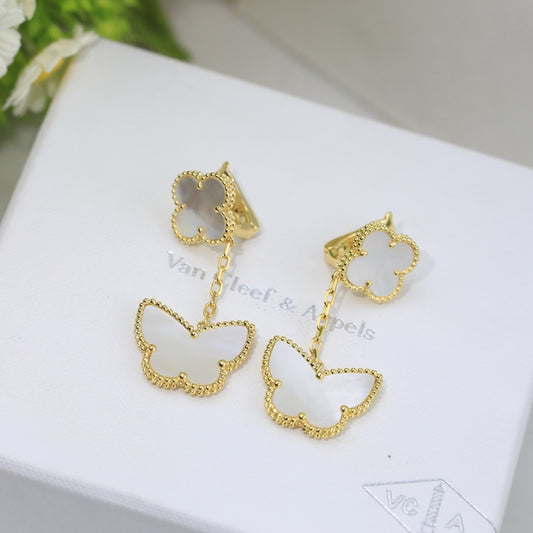 ¡®Lume Jewelry¡¯CLOVER MEDIUM 1 MOTIFS CARNELIAN  DIAMOND earrings