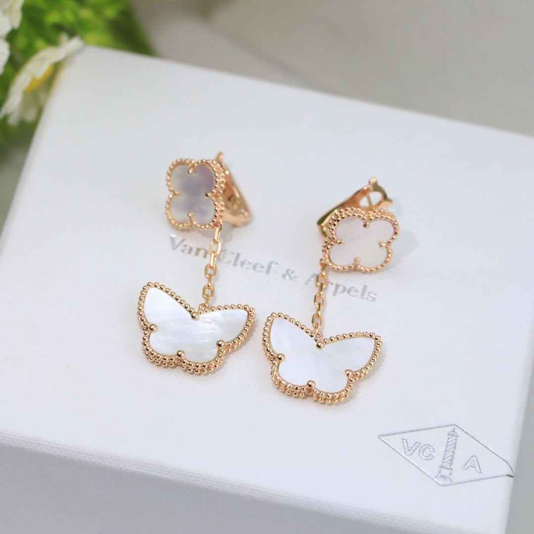 ¡®Lume Jewelry¡¯CLOVER MEDIUM 1 MOTIFS CARNELIAN  DIAMOND earrings