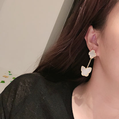 ¡®Lume Jewelry¡¯CLOVER MEDIUM 1 MOTIFS CARNELIAN  DIAMOND earrings