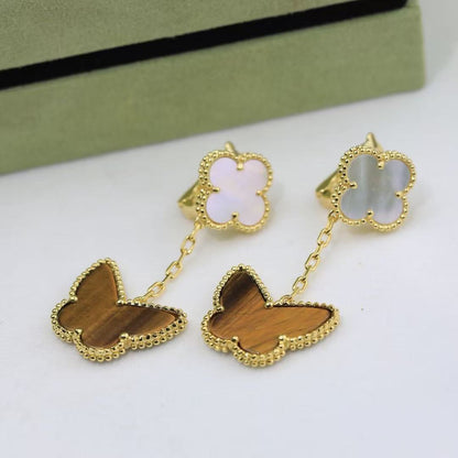 ¡®Lume Jewelry¡¯CLOVER MEDIUM 1 MOTIFS CARNELIAN  DIAMOND earrings