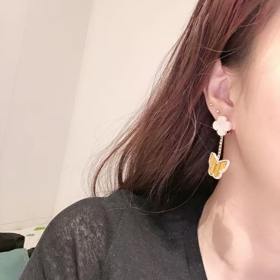 ¡®Lume Jewelry¡¯CLOVER MEDIUM 1 MOTIFS CARNELIAN  DIAMOND earrings
