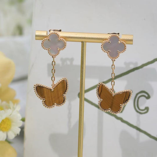¡®Lume Jewelry¡¯CLOVER MEDIUM 1 MOTIFS CARNELIAN  DIAMOND earrings
