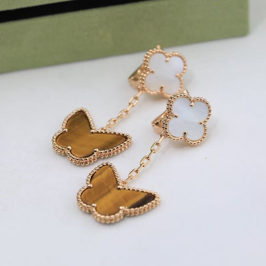 ¡®Lume Jewelry¡¯CLOVER MEDIUM 1 MOTIFS CARNELIAN  DIAMOND earrings