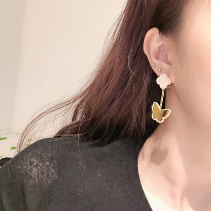 ¡®Lume Jewelry¡¯CLOVER MEDIUM 1 MOTIFS CARNELIAN  DIAMOND earrings