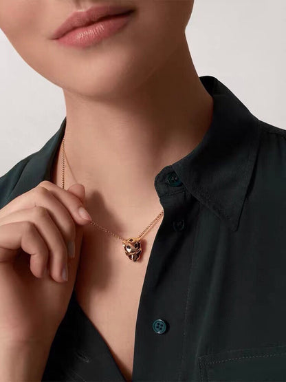 ¡®Lume Jewelry¡¯Panthère de  Pendant Necklace, Panther‑Head Motif, Emerald Eyes,
