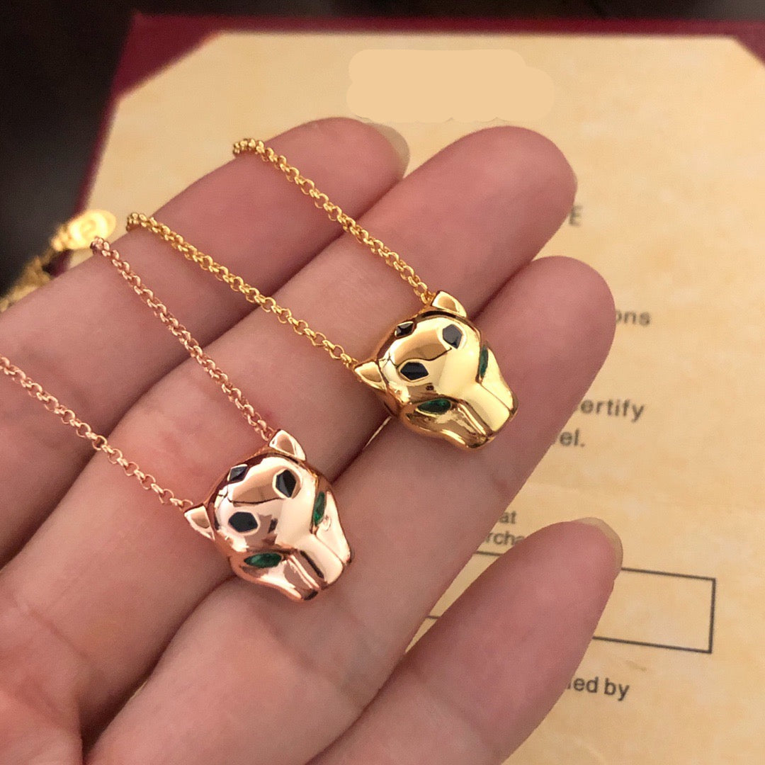 ¡®Lume Jewelry¡¯Panthère de  Pendant Necklace, Panther‑Head Motif, Emerald Eyes,