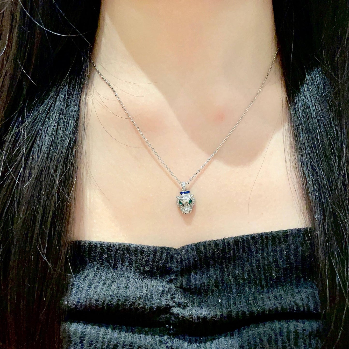 ¡®Lume Jewelry¡¯Panthère de Cartier Pavé‑Diamond Necklace