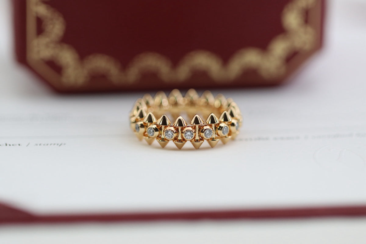 ¡®Lume Jewelry¡¯Double‑Row Spike Full‑Diamond Band Ring