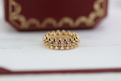¡®Lume Jewelry¡¯Double‑Row Spike Full‑Diamond Band Ring