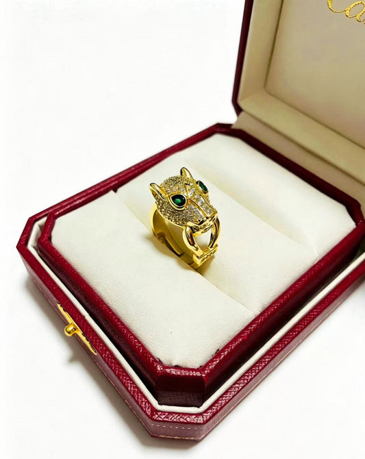 ¡®Lume Jewelry¡¯  Single Panther‑Head Full‑Pavé Diamond Ring