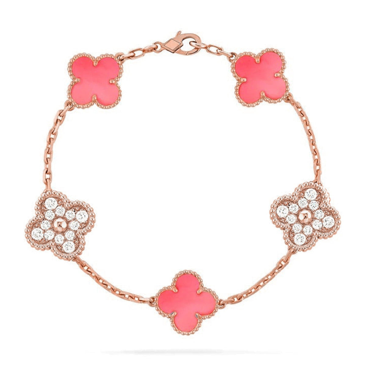 [Lume Jewelry]New  CLOVER 5 MOTIFS  PINK MOP BRACELET COLLECTION