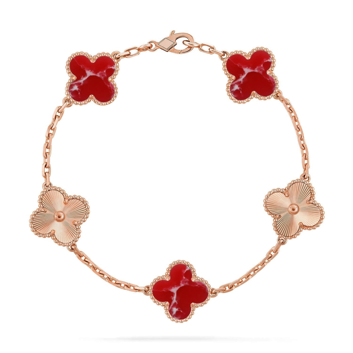 [Lume Jewelry]New CLOVER 5 MOTIF RED PATTERN BRACELET COLLECTION