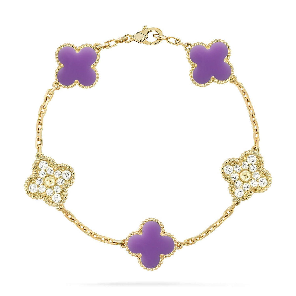 [Lume Jewelry]New CLOVER 5 MOTIF LIGHT PURPLE BRACELET COLLECTION