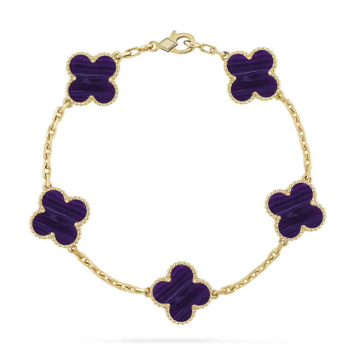 [Lume Jewelry]New CLOVER 5 MOTIF PURPLE STRIPES BRACELET COLLECTION