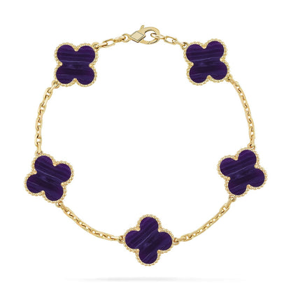 [Lume Jewelry]New CLOVER 5 MOTIF PURPLE STRIPES BRACELET COLLECTION