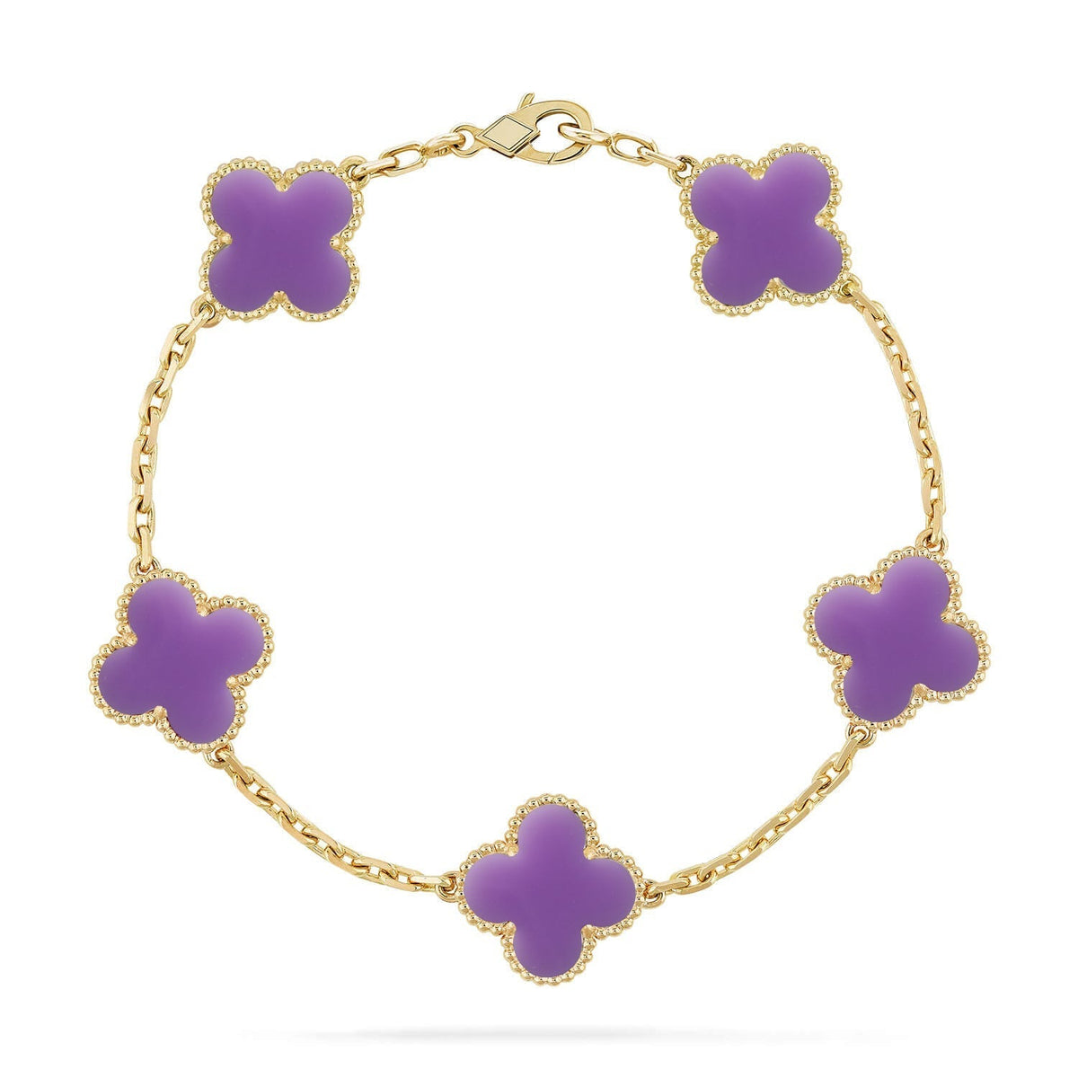 [Lume Jewelry]New CLOVER 5 MOTIF LIGHT PURPLE BRACELET COLLECTION