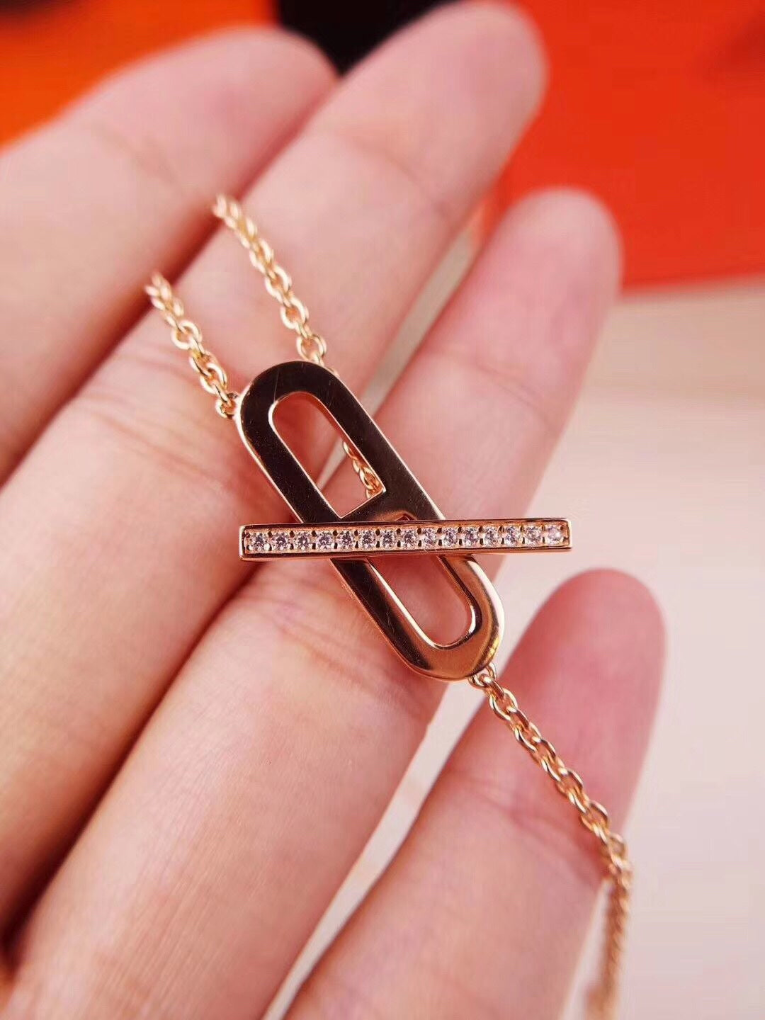 ¡®Lume Jewelry¡¯HM NECKLACE PLATINUM ROSE GOLD DIAMOND