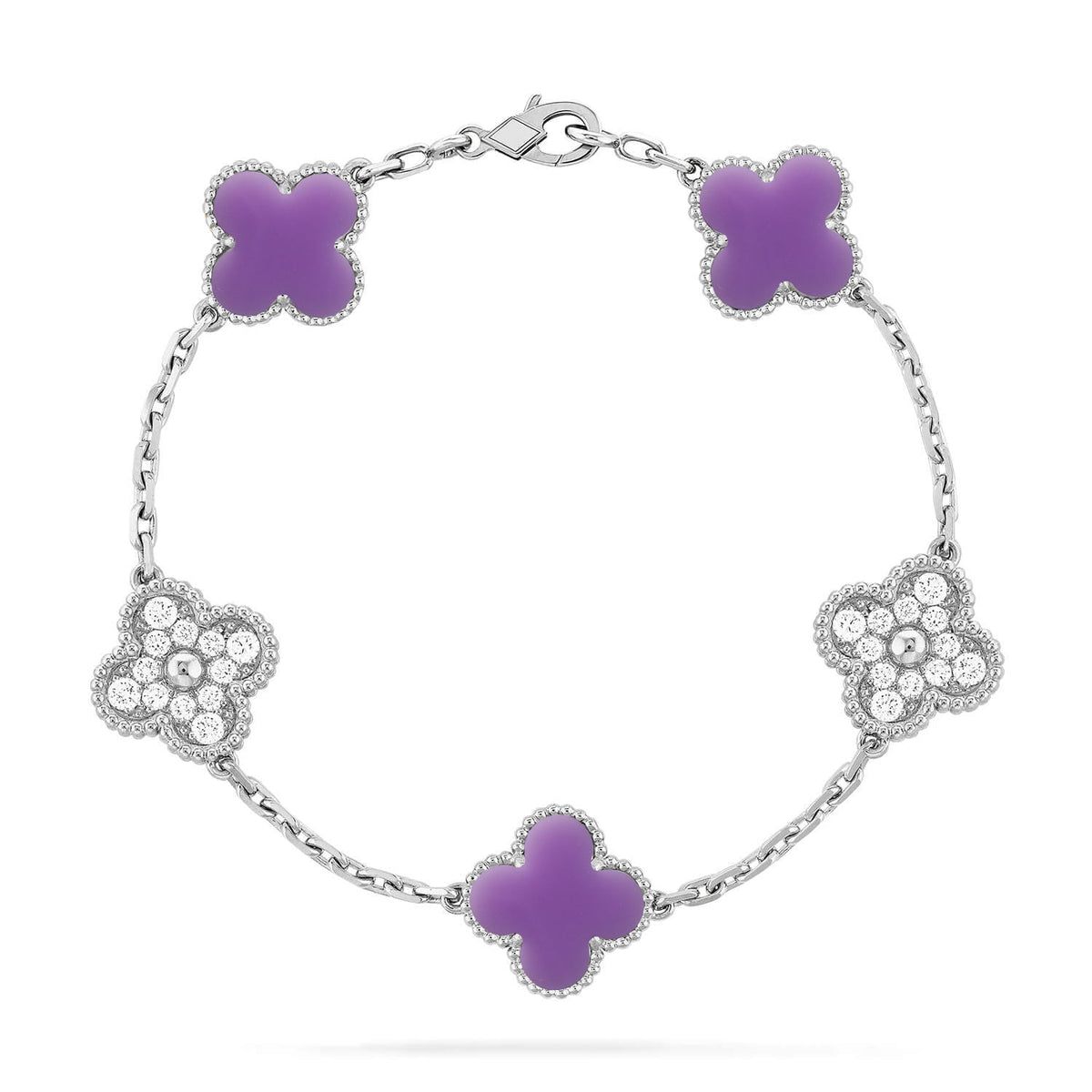 [Lume Jewelry]New CLOVER 5 MOTIF LIGHT PURPLE BRACELET COLLECTION