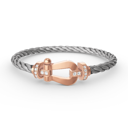 ¡®Lume Jewelry¡¯FORCE LARGE HORSESHOE HALF DIAMOND BRACELET ROSE GOLD