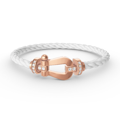 ¡®Lume Jewelry¡¯FORCE LARGE HORSESHOE HALF DIAMOND BRACELET ROSE GOLD