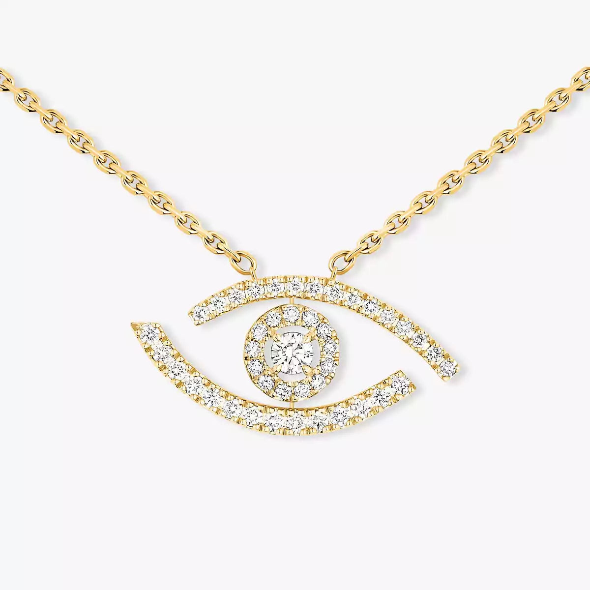 [Lume Jewelry]Pave_ Diamond Necklace Lucky Eye