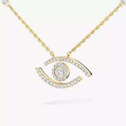 [Lume Jewelry]Pave_ Diamond Necklace Lucky Eye