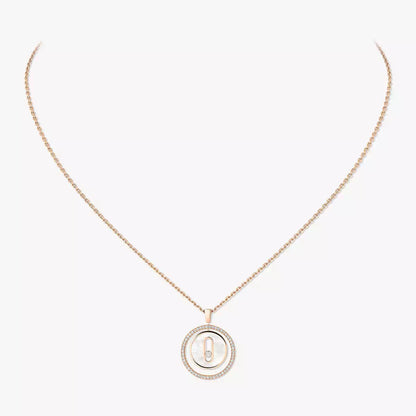 [Lume Jewelry]Lucky Move Diamond Necklace in Rose Gold and White Mother-of-Pearl