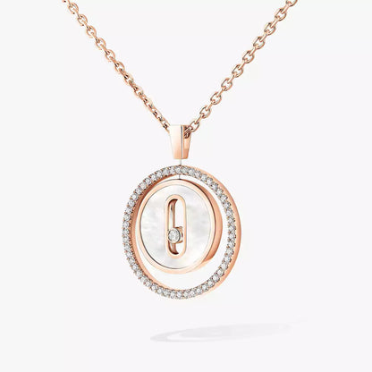 [Lume Jewelry]Lucky Move Diamond Necklace in Rose Gold and White Mother-of-Pearl