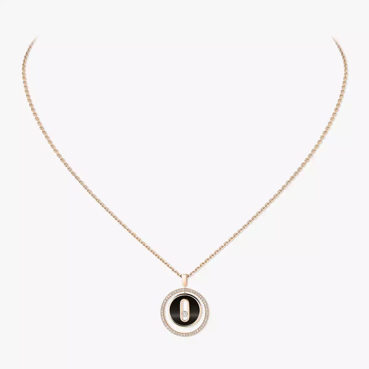 [Lume Jewelry]Lucky Move Diamond Necklace in Rose Gold and White Mother-of-Pearl