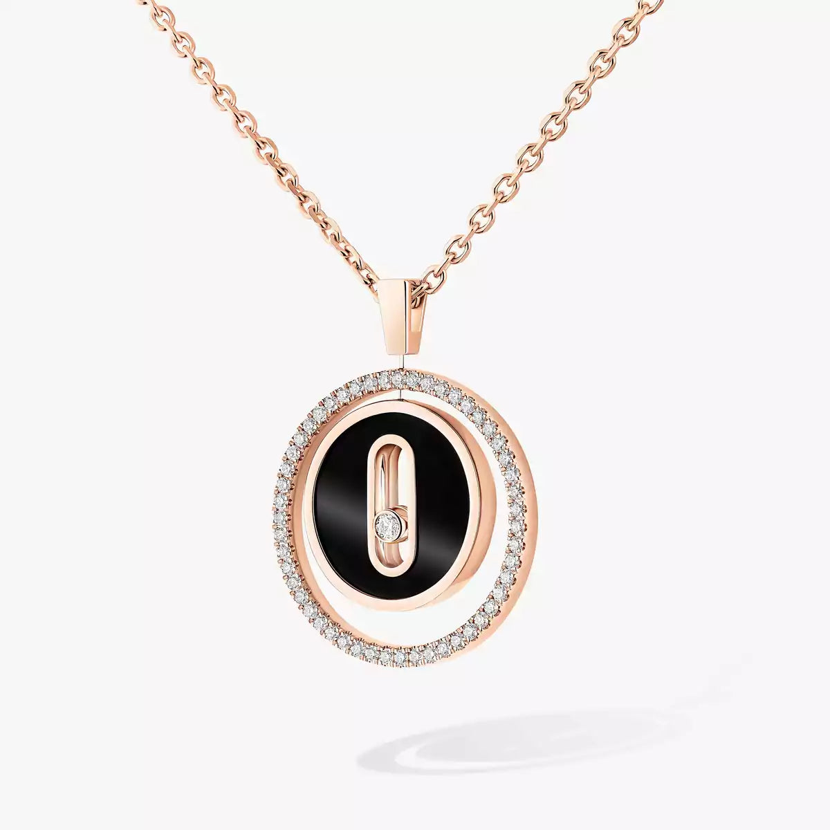 [Lume Jewelry]Lucky Move Diamond Necklace in Rose Gold and White Mother-of-Pearl