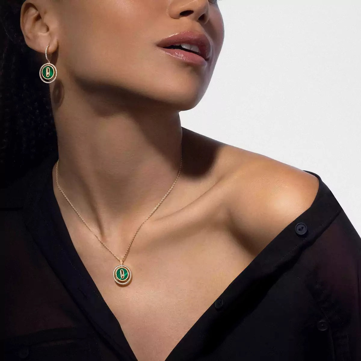 [Lume Jewelry]Lucky Move Diamond Necklace in Rose Gold and White Mother-of-Pearl