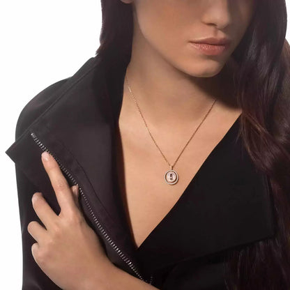 [Lume Jewelry]Lucky Move Diamond Necklace in Rose Gold and White Mother-of-Pearl