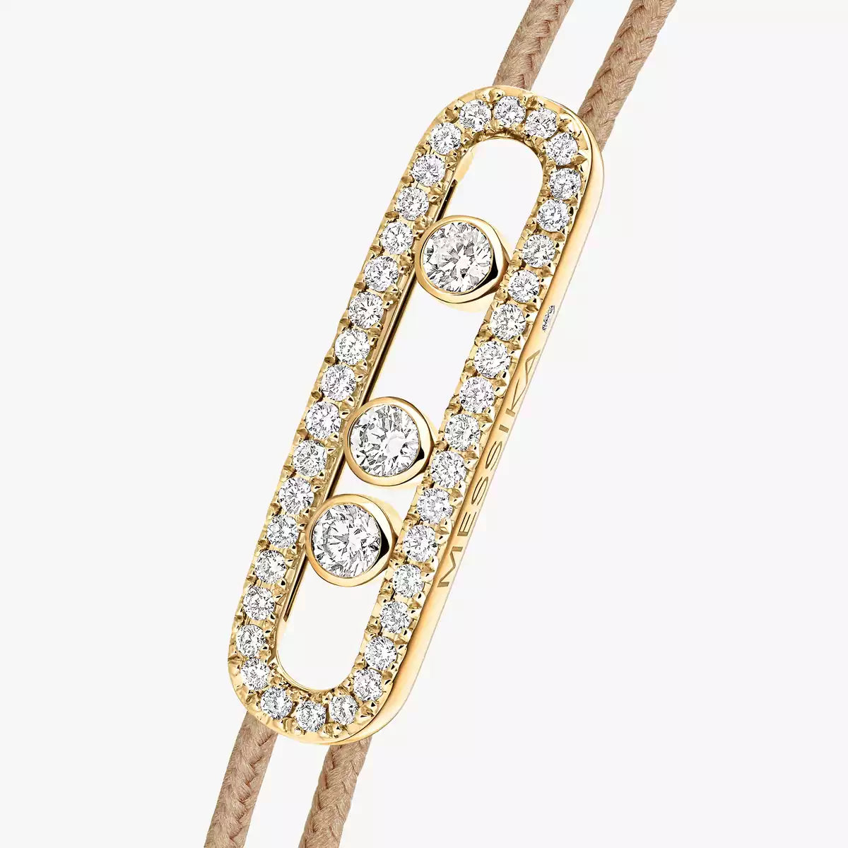 [Lume Jewelry]Care(Medium-3.5mm) pink cord pavé bracelet