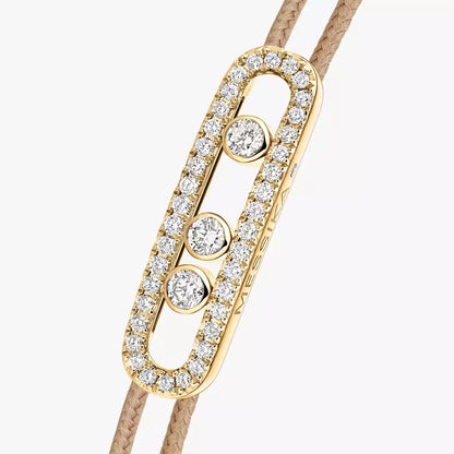 [Lume Jewelry]Care(Medium-3.5mm) pink cord pavé bracelet