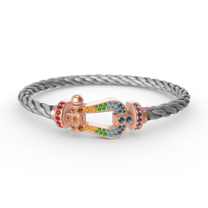 ¡®Lume Jewelry¡¯FORCE LARGE HORSESHOE  COLORED DIAMOND BRACELET ROSE GOLD