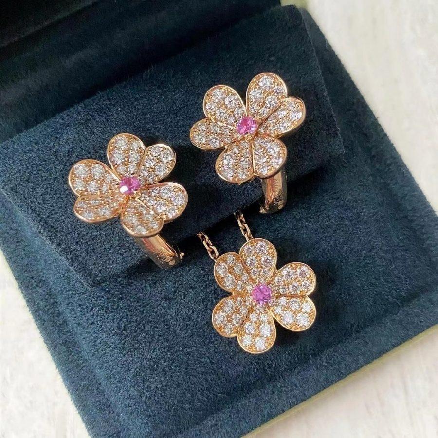 ¡®Lume Jewelry¡¯FRIVOLE PINK GOLD FLOWER DIAMOND EARRINGS