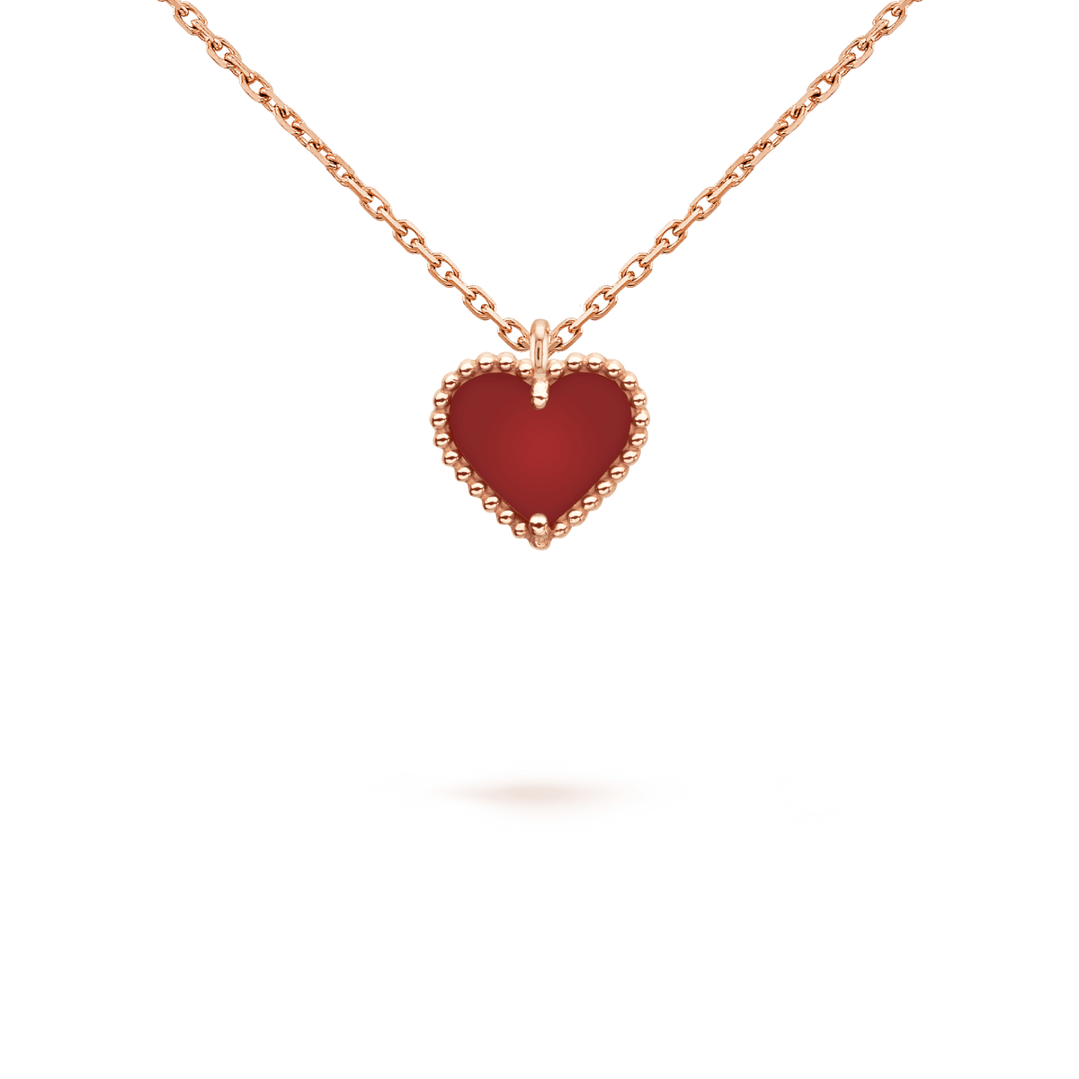 ¡®Lume Jewelry¡¯SWEET CLOVER CARNELIAN HEART NECKLACE